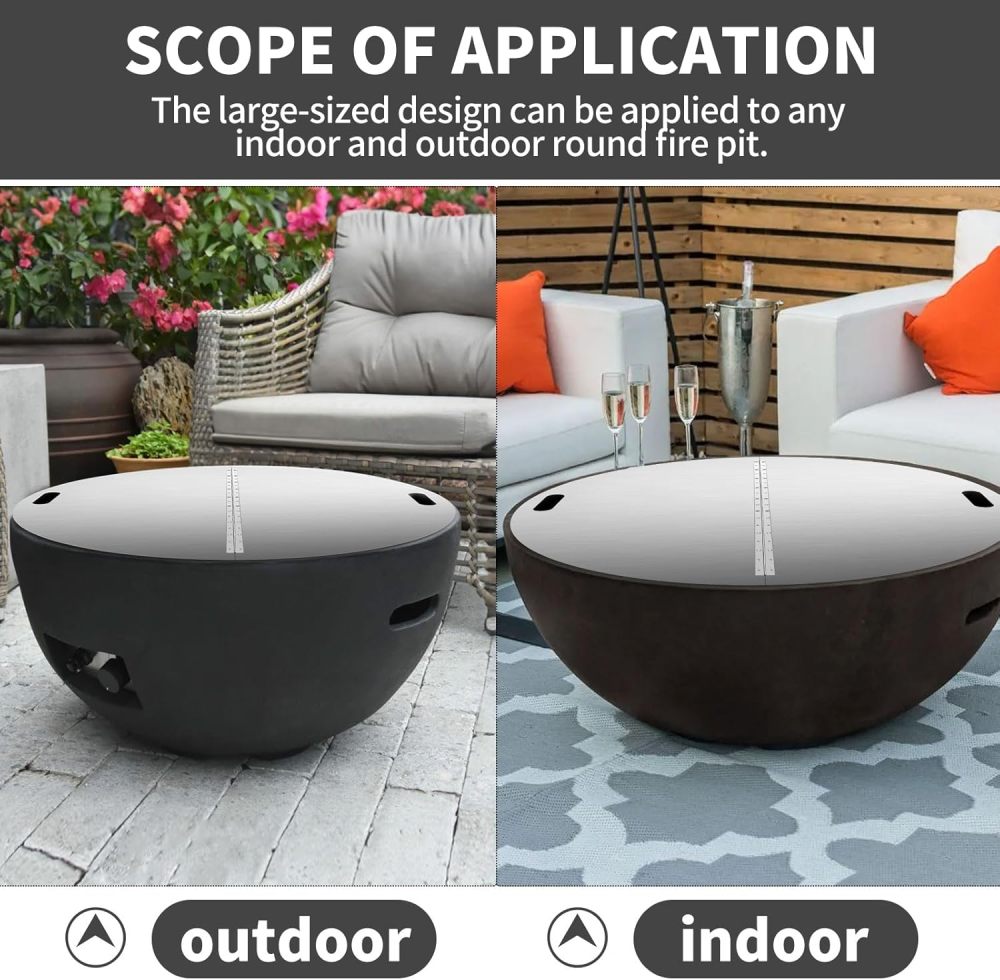 Fire Pit Lid Round, 40Inch Fire Pit Lid, 304 Stainless Steel Foldable Fire Pit Cover, Edge Built-in Handle Design, Suitable for Any Round Patio Fire Pits-FREE SHIPPING