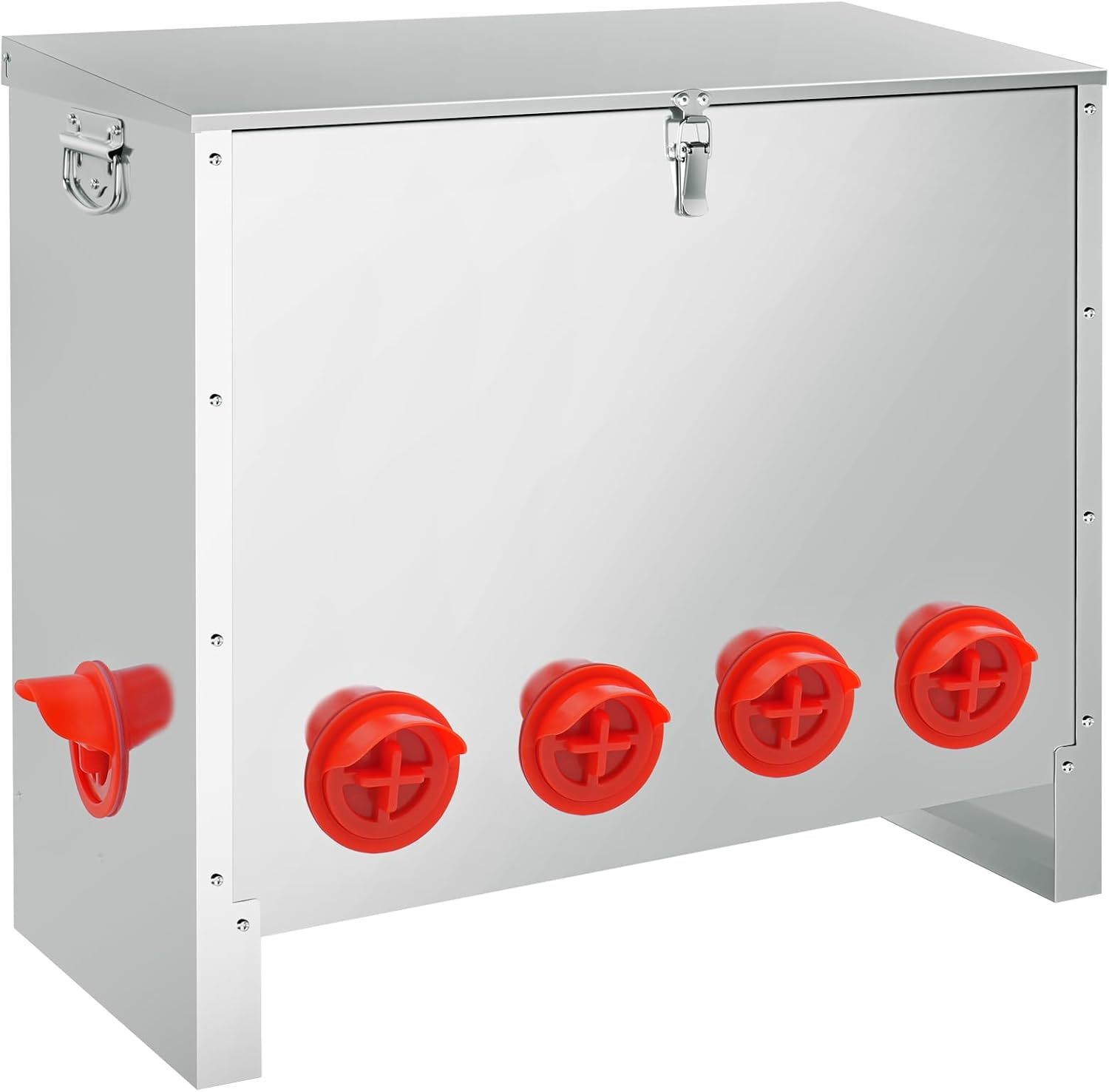HONYTA 85lbs Automatic Chicken Feeder Large Capacity, 6-10Port Galvanized Metal Poultry Feeder for Chickens, Geese, Ducks, Turkeys, Quails(FREE SHIPPING))