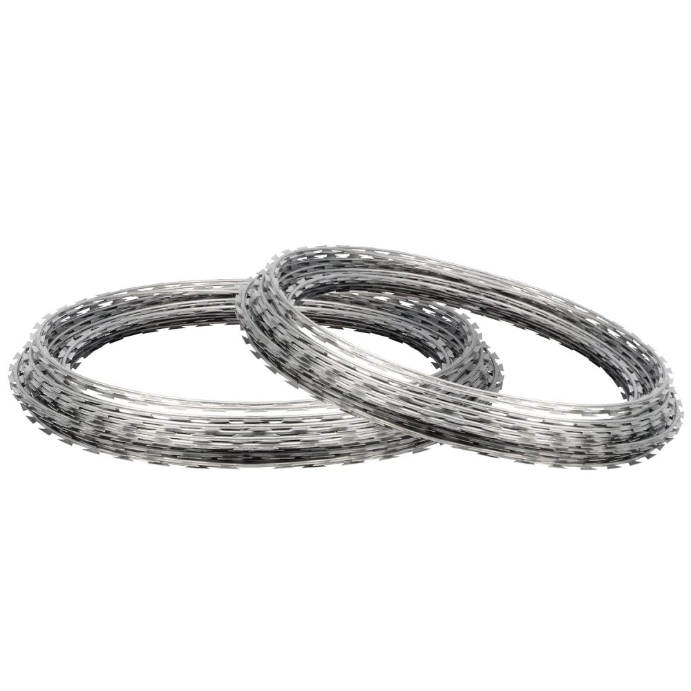 HONYTA  Razor Wire Galvanized Barbed Rope, 98 Feet Razor Ribbon Barbed Wire, Useful Protection for Fence, Wall, Garden, Factory-FREE SHIPPING