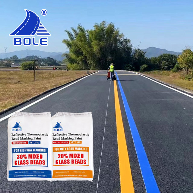 Bole factory road line reflective paint thermoplastic paint 10% mixed glass beads thermoplastic road paint