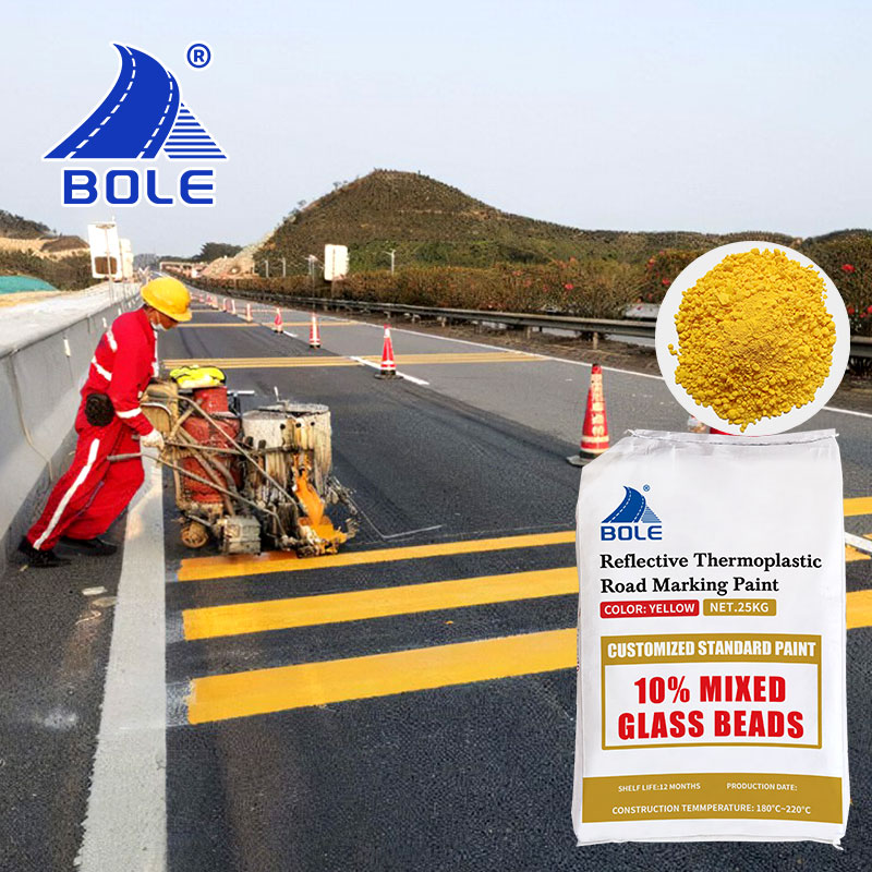 BOLE thermoplastic road marking paint with soluble packaging for fast, clean charging
