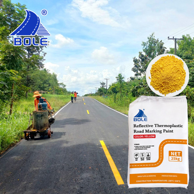 Vietnam popular thermoplastic road marking reflective paint fast delivery 10% mixed glass bead thermoplastic paint