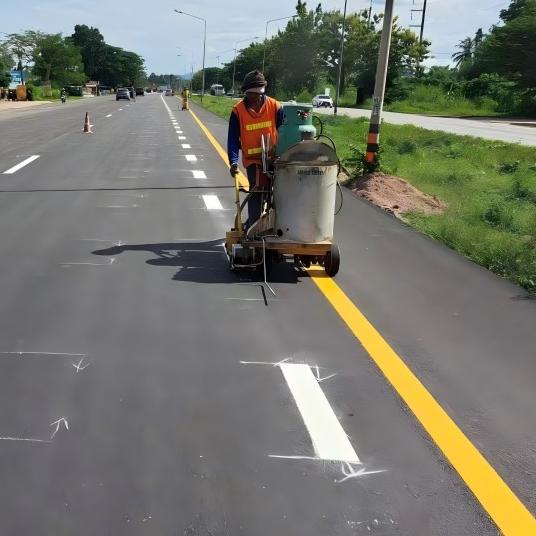 Reflective road markings at night