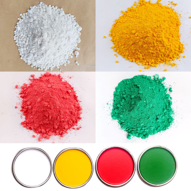 Peinture de marquage routier thermoplastique sous forme de poudre avant chauffage et application