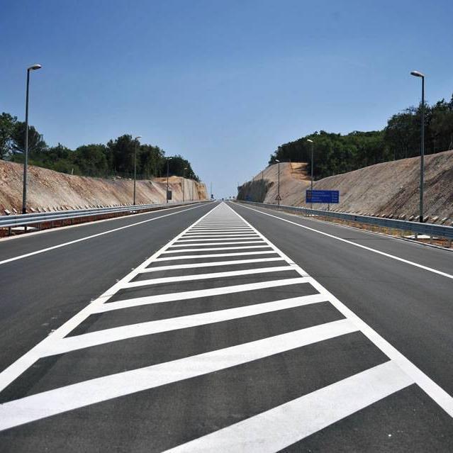 White thermoplastic road marking piant AASHTO display