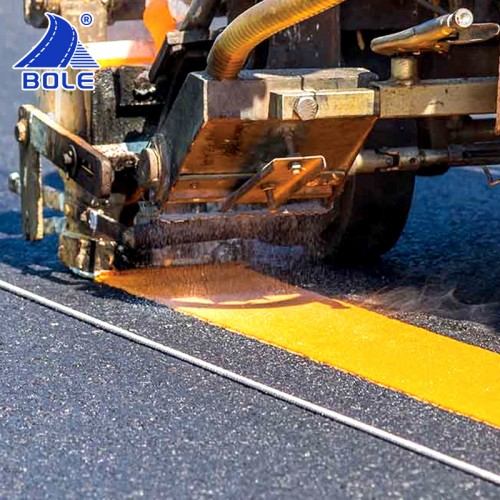 Bole yellow thermoplastic road marking paint under construction