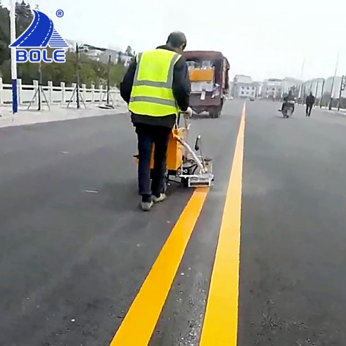 Yellow thermoplastic road marking