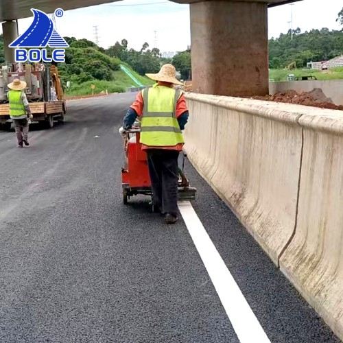 white thermoplastic road marking
