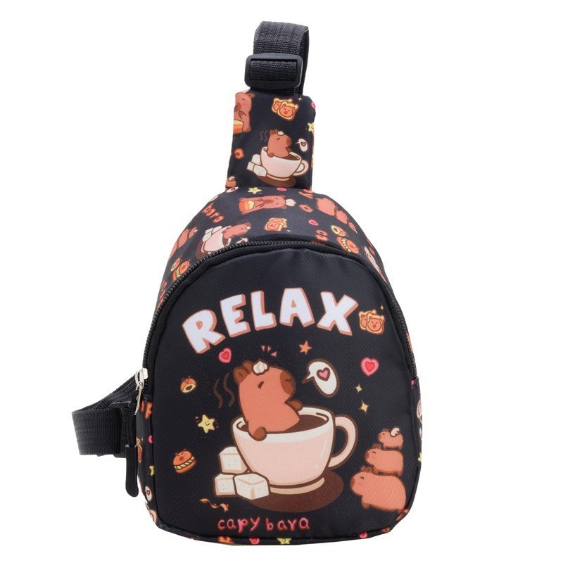 Hot Fashion Bags Cartoon Lovely Capybara Crossbody Bags Waterproof Chest Pack Anti-thief Travel Shopping Bags for Children