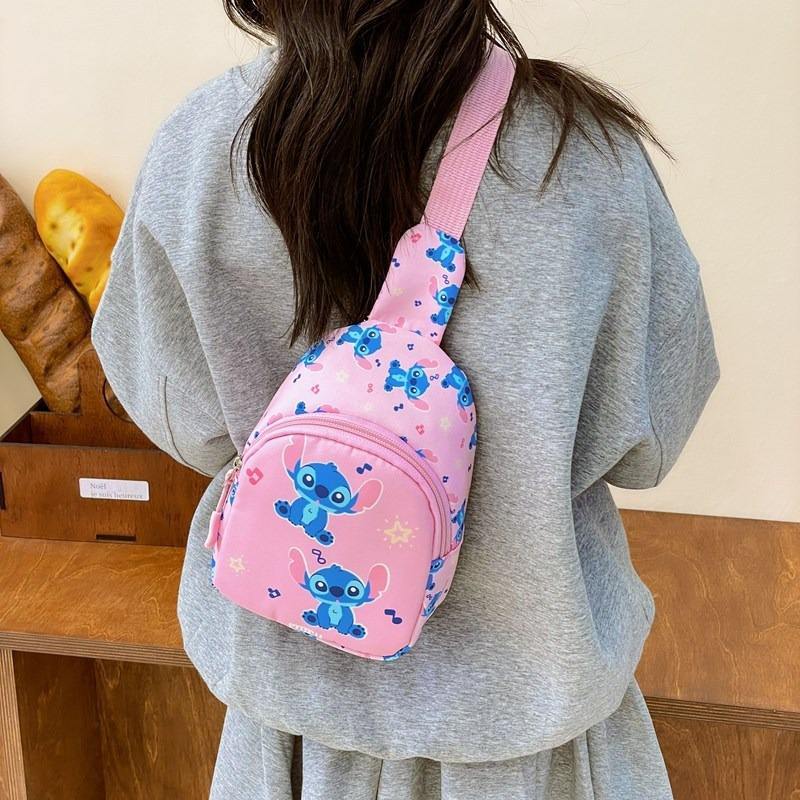 Hot Lovely Cartoon Stitch Chest Bag High Quality Children's Bags Kids Gifts Snack Toys Phone Wallet Anti-Lost Shoulder Bags
