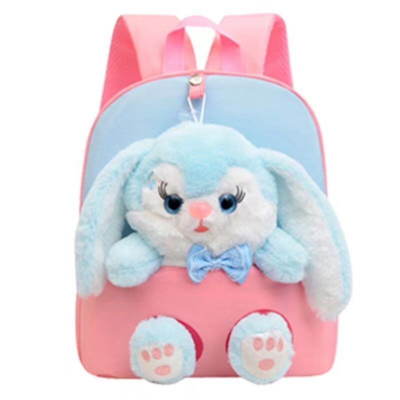 Hot Manufacturer Wholesale Cute Cartoon Doll Pink Rabbit Plush Small Backpack Animal Toy School Bags