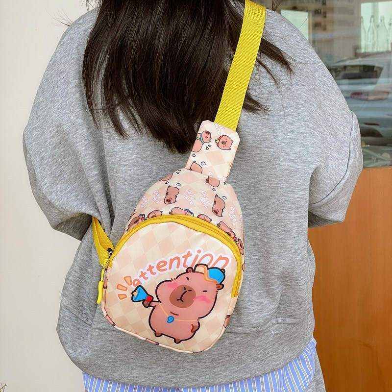Hot Fashion Bags Cartoon Lovely Capybara Crossbody Bags Waterproof Chest Pack Anti-thief Travel Shopping Bags for Children
