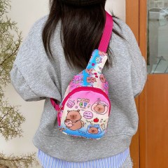 Hot Fashion Bags Cartoon Lovely Capybara Crossbody Bags Waterproof Chest Pack Anti-thief Travel Shopping Bags for Children
