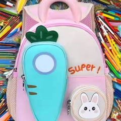 Ultra Lightweight Large Capacity Carrot School Backpack New Kindergarten Mochila Escolar with Ridge Load Reduction Protection