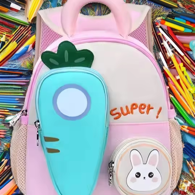 Ultra Lightweight Large Capacity Carrot School Backpack New Kindergarten Mochila Escolar with Ridge Load Reduction Protection