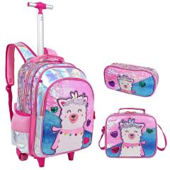 Wholesale Child Luggage Travel Bags Primary School Trolley Bag Boys and Girls Cartoon Printed Backpack
