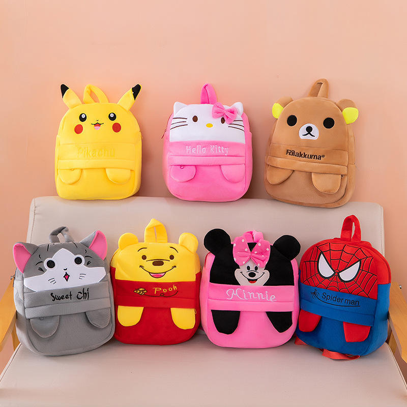 Hot Selling Manufacturers Wholesale New Cartoon Kitty Mickeys Kindergarten Plush Toy Animal Bag Backpack for Kids