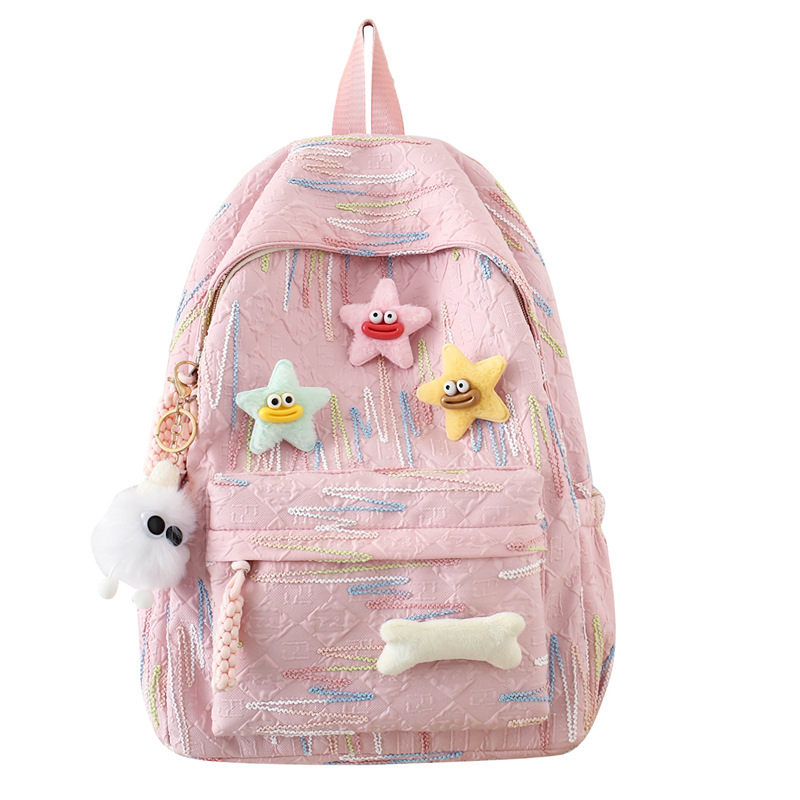Customized Besder Solid Color Casual Bag Middle School Student Backpack Unisex Backpack