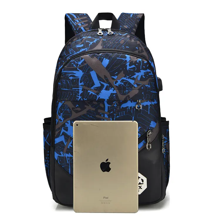 New Men's Bag Korean Style Fashion Student Schoolbag Backpack Three-piece Casual Travel & Outdoor Hiking Backpack