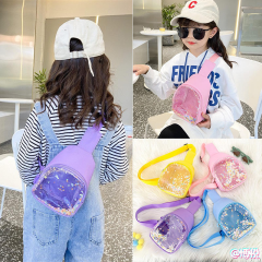 Hot New Cute Girls Chest Bag Custom Fanny Pack Waist Bag Kids Waist Shiny PVC Simple Belt Bag Fanny Pack Kids
