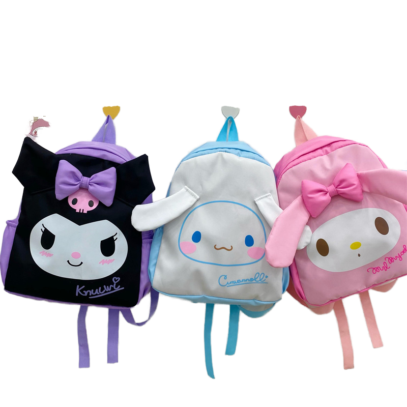 Hotsale  Pink Backpack Large Capacity Cute Kuromi Cinnamoroll Travel Bag My Melody Shoulder Bags with Dolls Gift School Use