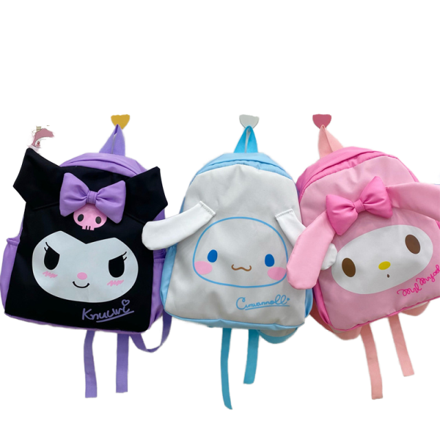Hotsale  Pink Backpack Large Capacity Cute Kuromi Cinnamoroll Travel Bag My Melody Shoulder Bags with Dolls Gift School Use