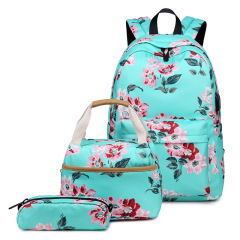 Personalised School Bags with Lunch Box Black Flower Backpack Bulk Character Satchel