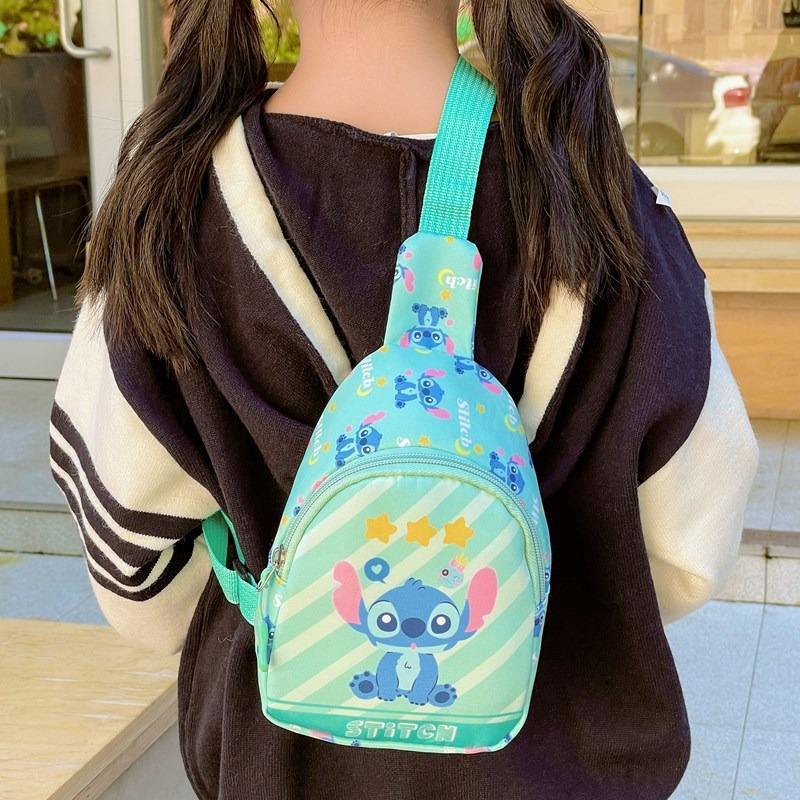 Hot Lovely Cartoon Stitch Chest Bag High Quality Children's Bags Kids Gifts Snack Toys Phone Wallet Anti-Lost Shoulder Bags