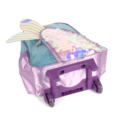 Custom Wonderful Beauty Wing Design Cartoon Kids Girls Children Wheeled Backpack School Trolley Bags