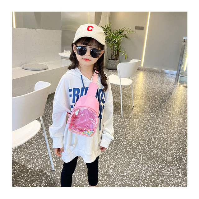 Hot New Cute Girls Chest Bag Custom Fanny Pack Waist Bag Kids Waist Shiny PVC Simple Belt Bag Fanny Pack Kids