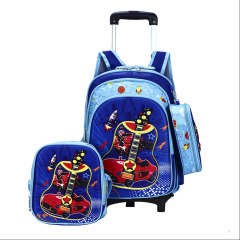 High Quality Kids Rolling Schoolbag Set 3 Pcs Backpack with Pencil case and Lunch Bag6-12 Years Removable Trolley Schoolbag