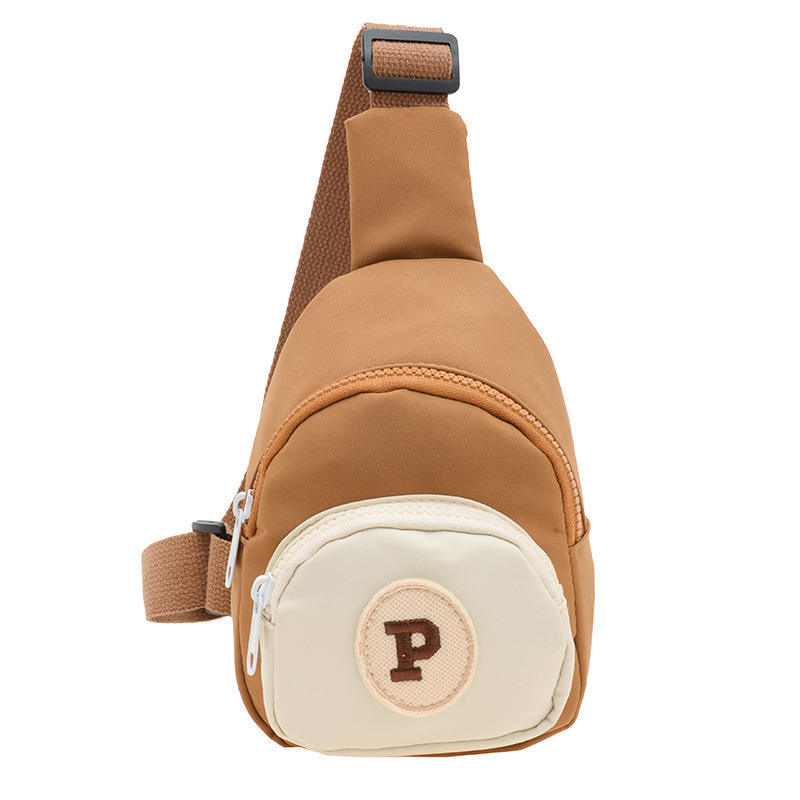 Hot Children's Casual Nylon Zipper Crossbody Bags Boys and Girls Embroidered Letter Shoulder Chest Bag