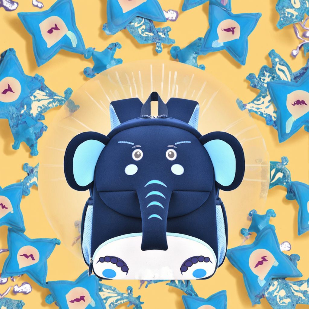 Handmade 3D Cartoon Zoo Animal Prints Backpack Fashionable Kids' Personalized Cute Design Backpack