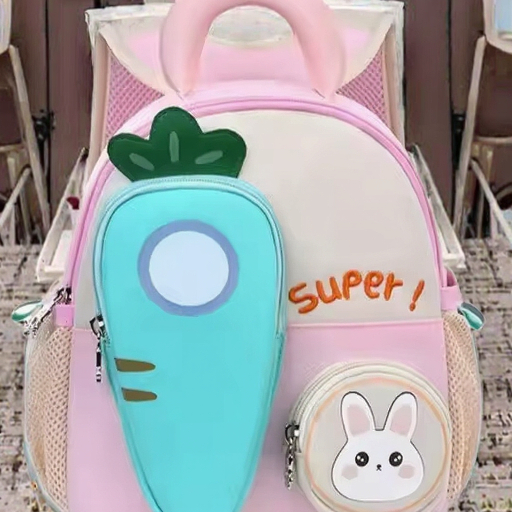 Ultra Lightweight Large Capacity Carrot School Backpack New Kindergarten Mochila Escolar with Ridge Load Reduction Protection
