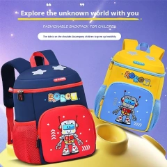 Ultra-Lightweight Robot Diving Material Kindergarten Backpack Zipper Closure Spine Protection Fashion Style Waterproof Feature