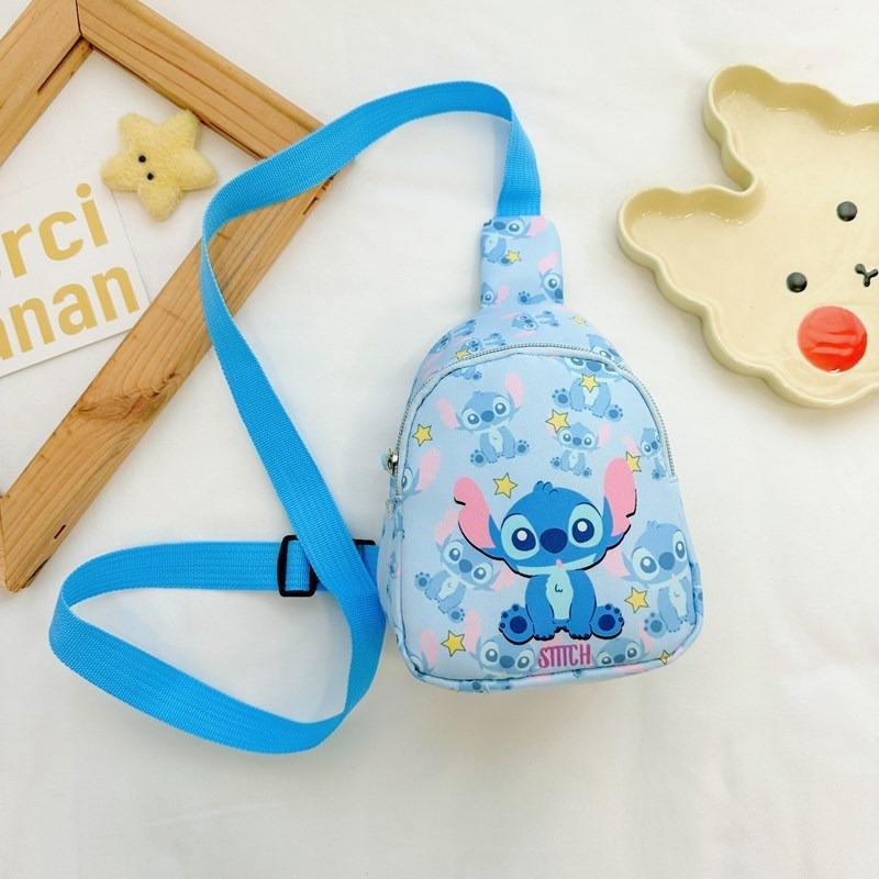 Hot Lovely Cartoon Stitch Chest Bag High Quality Children's Bags Kids Gifts Snack Toys Phone Wallet Anti-Lost Shoulder Bags