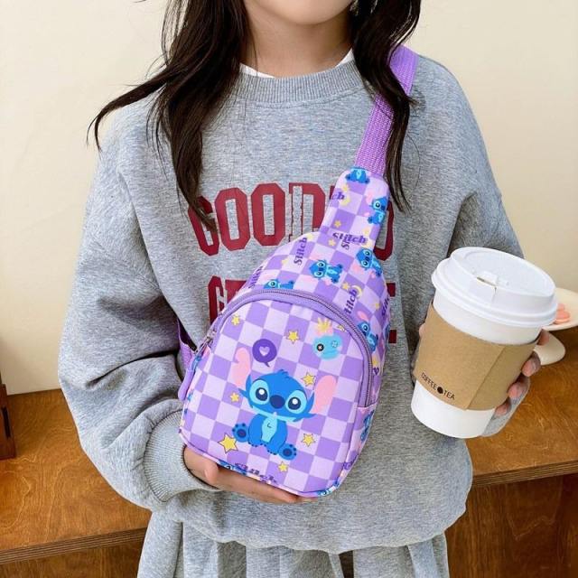 Hot Lovely Cartoon Stitch Chest Bag High Quality Children's Bags Kids Gifts Snack Toys Phone Wallet Anti-Lost Shoulder Bags