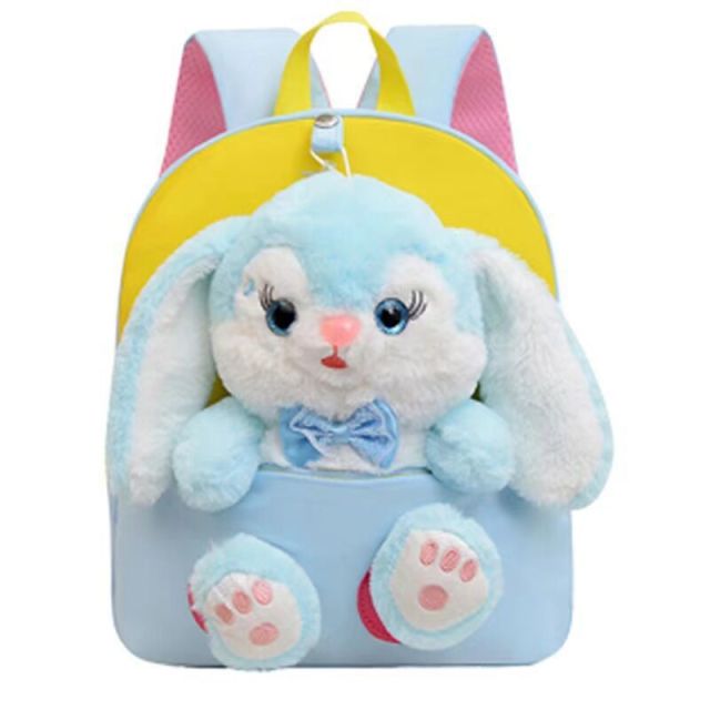 Hot Manufacturer Wholesale Cute Cartoon Doll Pink Rabbit Plush Small Backpack Animal Toy School Bags