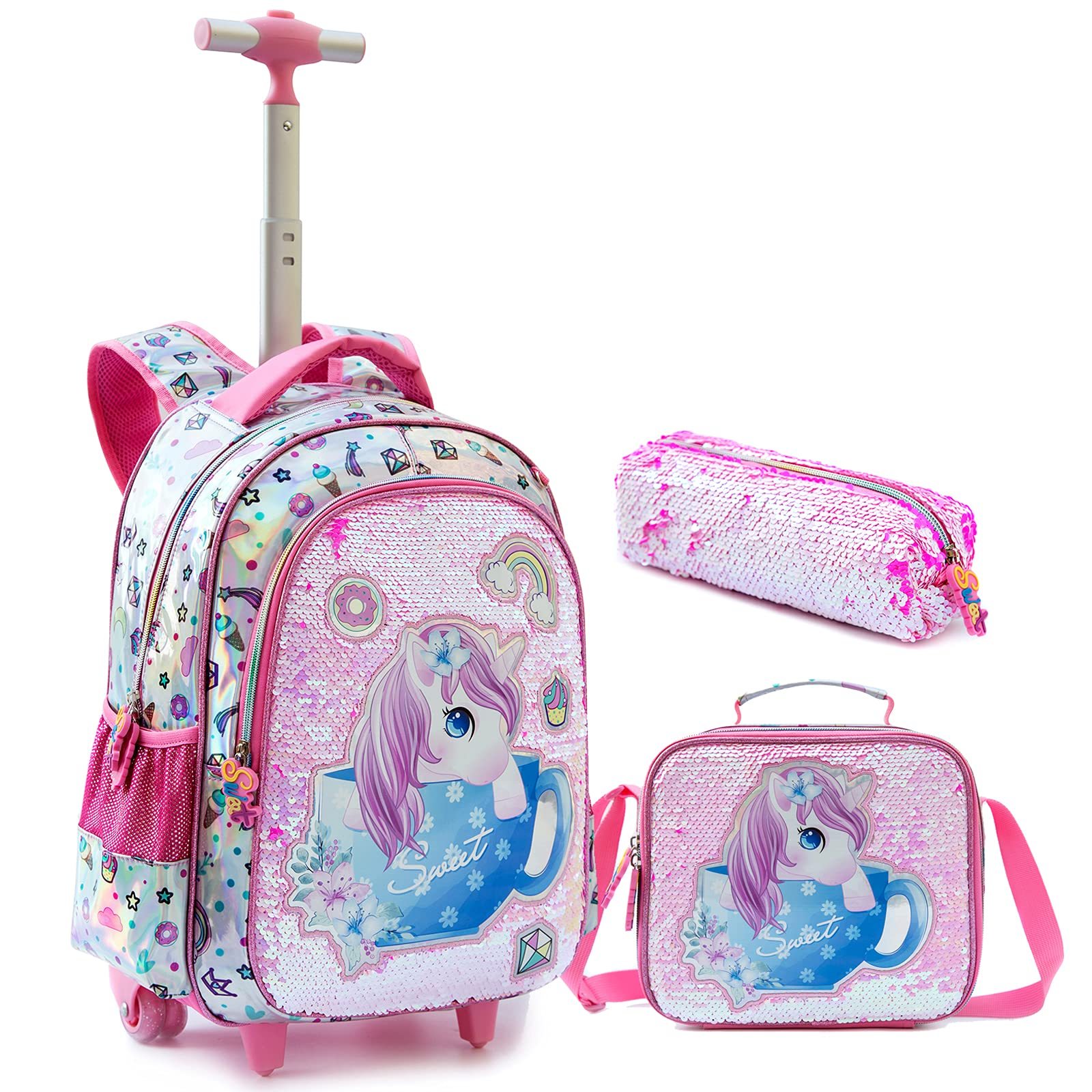 Wholesale Child Luggage Travel Bags Primary School Trolley Bag Boys and Girls Cartoon Printed Backpack