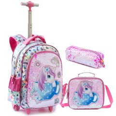 Wholesale Child Luggage Travel Bags Primary School Trolley Bag Boys and Girls Cartoon Printed Backpack