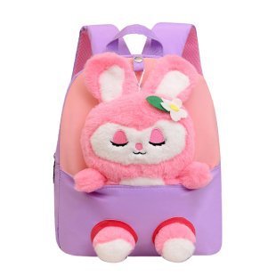 Hot Manufacturer Wholesale Cute Cartoon Doll Pink Rabbit Plush Small Backpack Animal Toy School Bags
