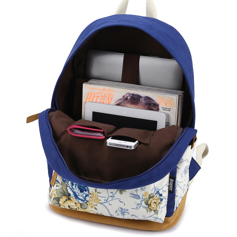 New 3pcs/Set Girl Backpack Custom Print Leisure Canvas Schoolbag Travel Backpack with Usb Charging