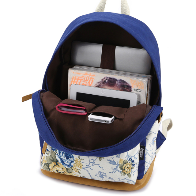 New 3pcs/Set Girl Backpack Custom Print Leisure Canvas Schoolbag Travel Backpack with Usb Charging