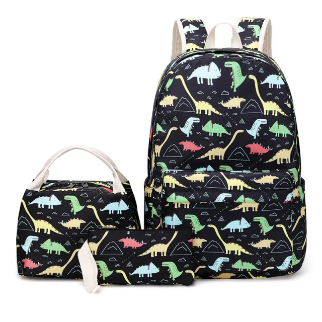Wholesale Waterproof School Bag Set Kids Bagpack 3-piece Backpack With Lunch Bag for Boys Teenagers