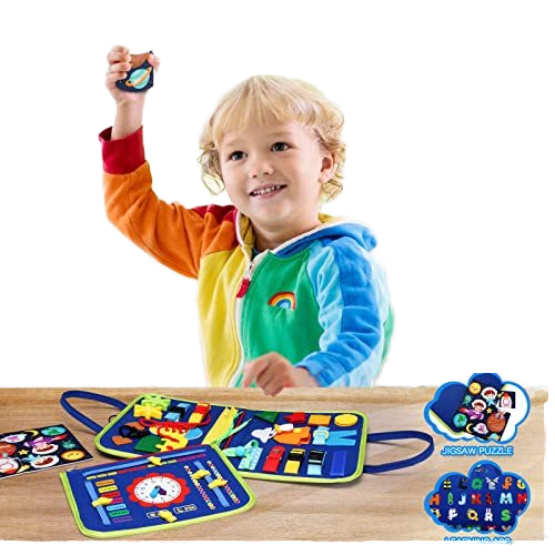 Hotsale Activity Board Montessori Kids Felt Busy Learning Basic Dress Skill Educational Travel Baby Sensory Toys