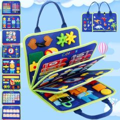 Hotsale Activity Board Montessori Kids Felt Busy Learning Basic Dress Skill Educational Travel Baby Sensory Toys