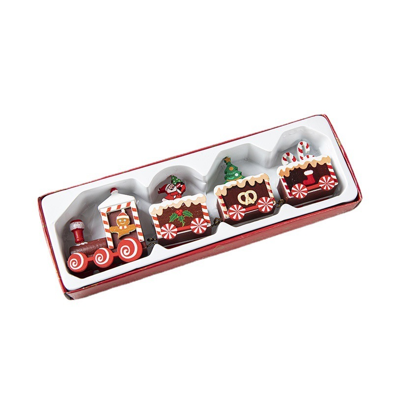 Christmas Gifts Wooden Paintings Small Train Decoration Ornaments Decorations and Holiday Arrange
