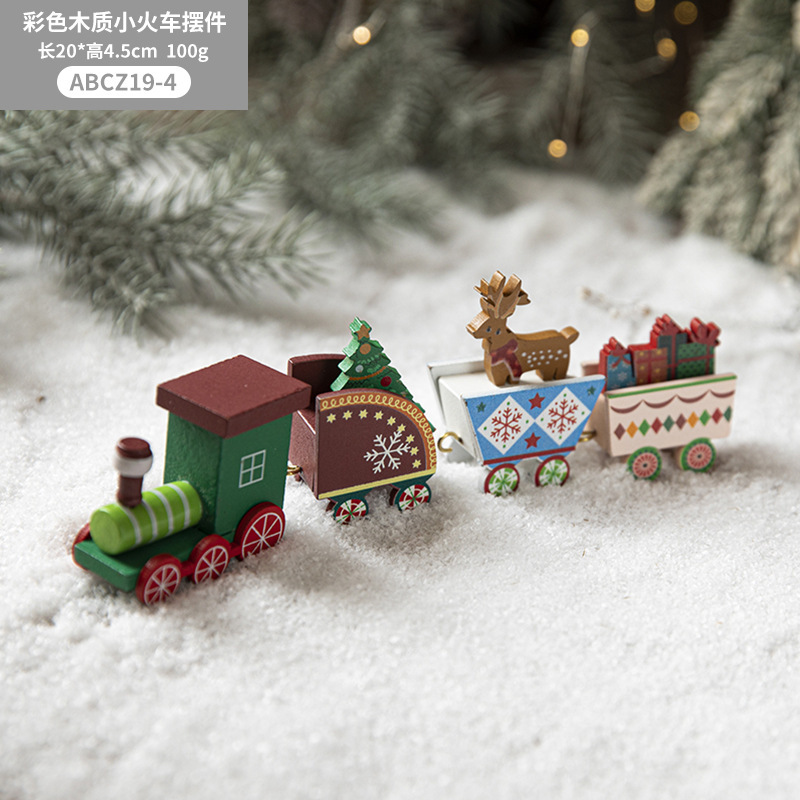 Christmas Gifts Wooden Paintings Small Train Decoration Ornaments Decorations and Holiday Arrange