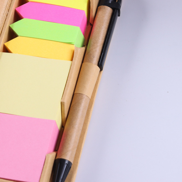 Custom Die Cut Tear off Sticky Notes Self-Adhesive Waterproof Kraft Paper Hard Cover with Memo Box Bulk for Office Use