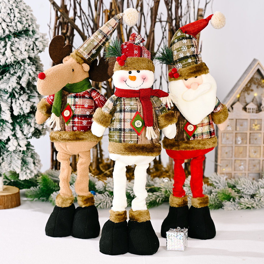 Merry Christmas Decorations for Home Santa Claus Snowman Doll Ornaments Xmas Gift Toys Kids New Year